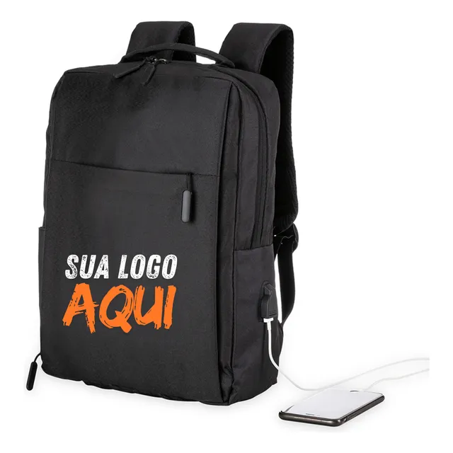 Mochila Notebook Personalizada Sua Logo Marca Empresa Usb