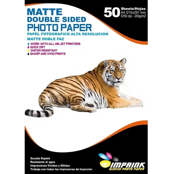 Papel Alta Doble Matte 250gr/50hojas. (opalina)