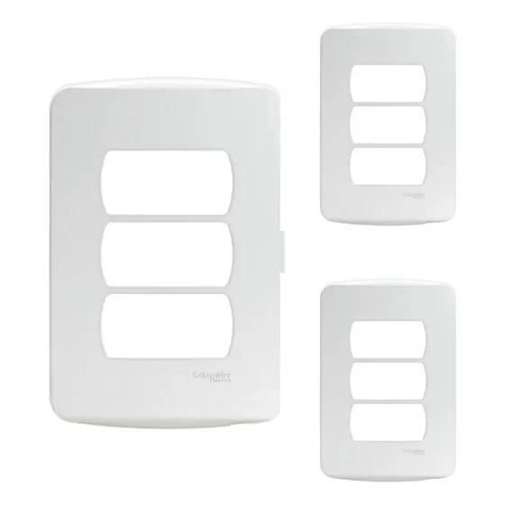 Pack X3 Placa Miluz 3 Modulos Con Soporte Blanco