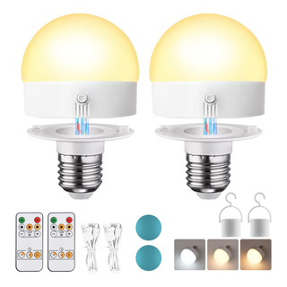 2 Foco Led Recargable Con Control Remoto Bombilla 3color E27 2 Foco Led Recargable Con Control Remoto Bombilla 3color E27