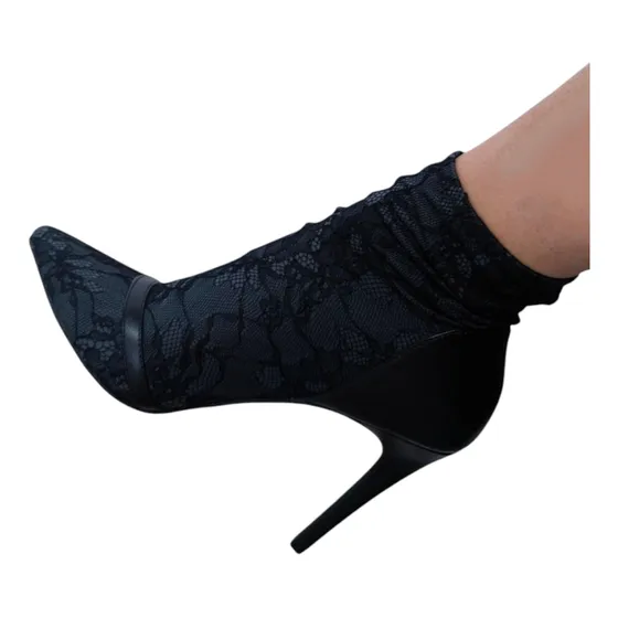 Botines Elegantes Con Malla Elástica, Tobillo Ajustado, T37