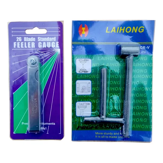 Calibrador De Galgas 26pcs + Llave De Valvulas 9mm Y 10mm