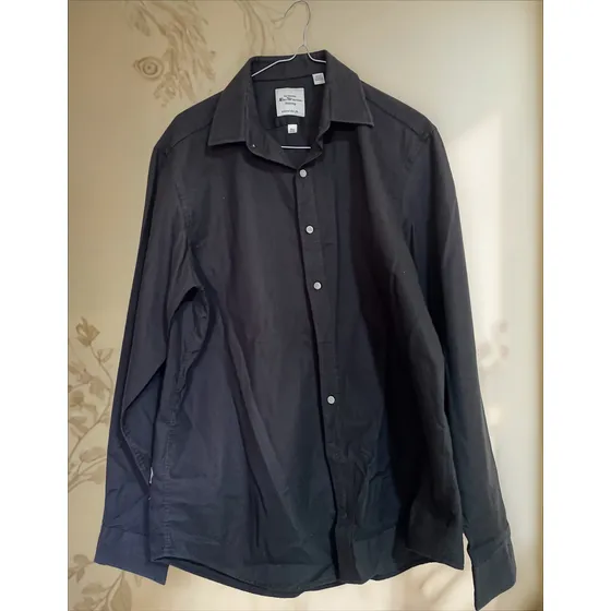 Camisa Caballero Negra Talla L (16 1/2) Usada