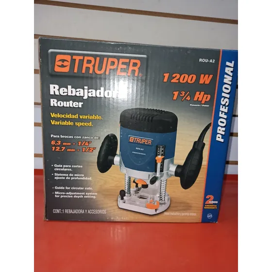 Rebajadora Router Truper Profesional 1200w 1 3/4hp