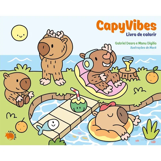 Livro Capyvibes: Arte Para Colorir E Relaxar | Desenhos Capivara | Gabriel Dearo E Manu Digilio