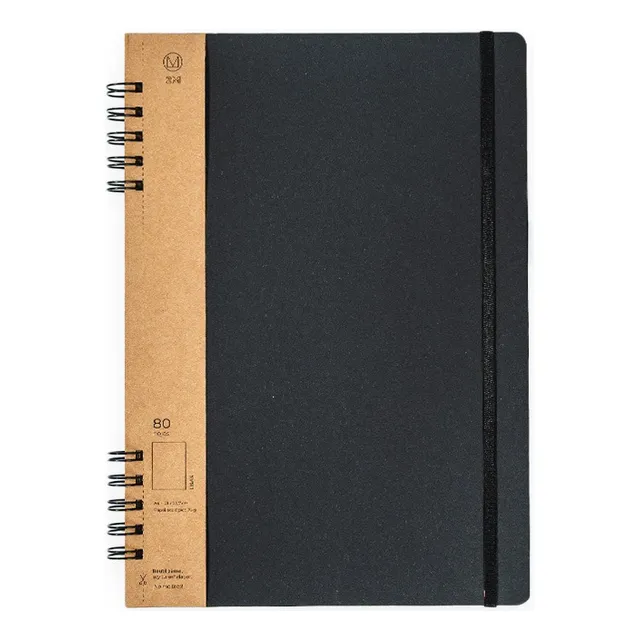 Cuaderno A4 Negro Ecológico (21x30cm) Tapa Dura 80 Hojas