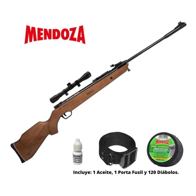 Rifle Mendoza Rm-7000 7 Tiros Magnum 5.5mm Con Mira 4x32