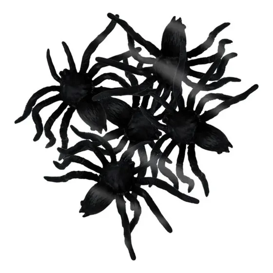 Pack 6 Arañas Negras Para Decoración Halloween Big Party