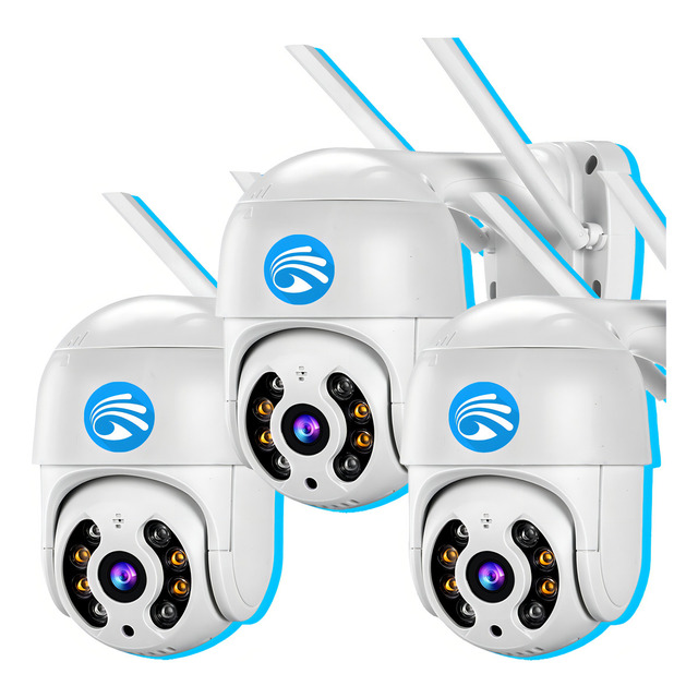 Kit 3 Câmeras Ip Wifi Externa Full Hd 1080p 100% Prova Dágua Cor Branco Kit 3 Câmeras Ip Wifi Externa Full Hd 1080p 100% Prova Dágua Cor Branco