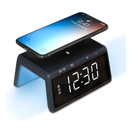 Carregador Indução Para Celulares E Despertador Super Design