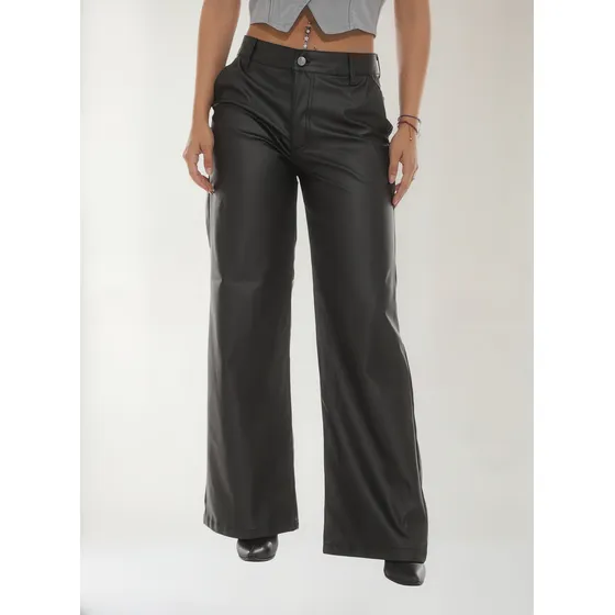 Pantalón Wide Leg Engomado Granada Mujer . .