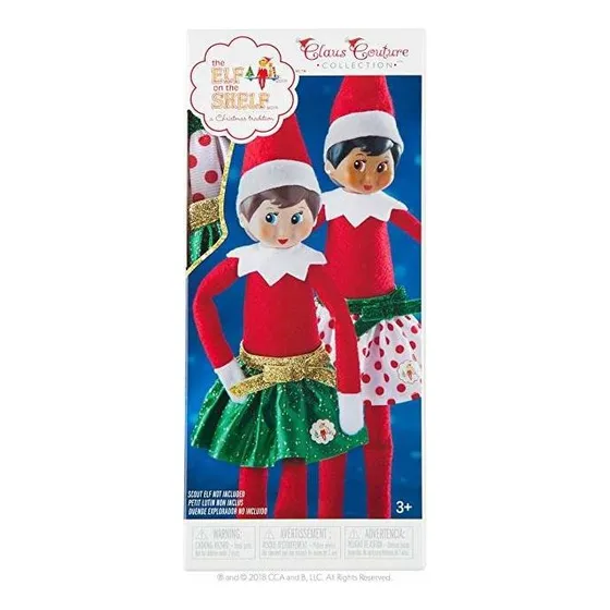 El Elf En La Plataforma Vestimenta De Santa Claus. Pollera P