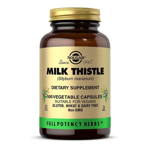 Milk Thistle (leche De Cardo) Solgar 100 Capsulas Vegetales Sabor Neutro
