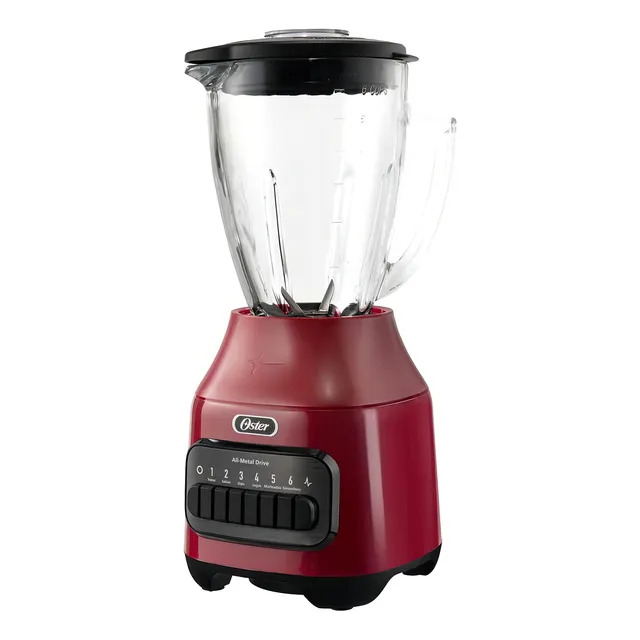 Licuadora Oster 6 Velocidades Vaso De Vidrio 1.5 Litros Color Rojo