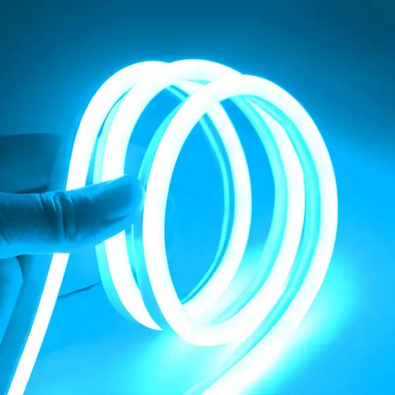 Luces Neon MTI Tira Led Flexible Color Fijo 5mts Exterior 12v Luz Celeste