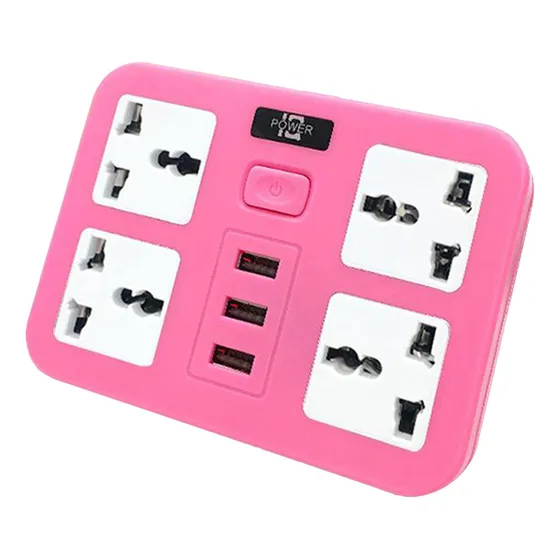 Toma De Corriente 3 Puertos Usb Protector Contra