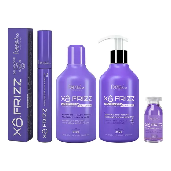 Kit Xô Frizz Umecta + Amaci + Model + Ampola Forever Liss