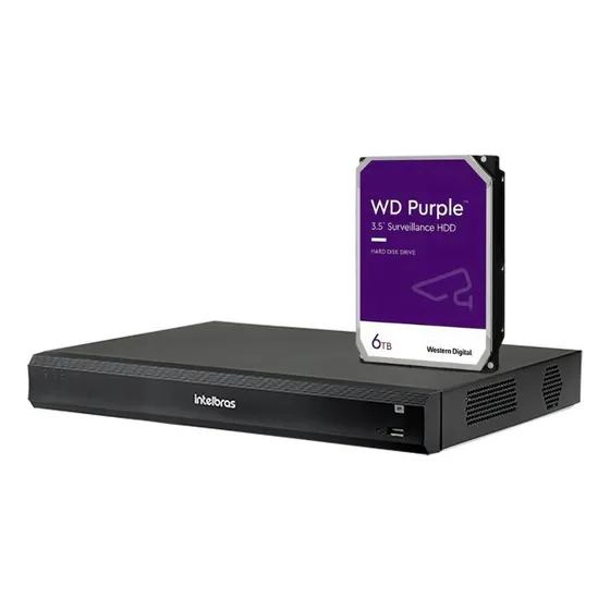 Gravador Intelbras 32 Canais Ip Invd 3032 Hd 6tb Wd Purple