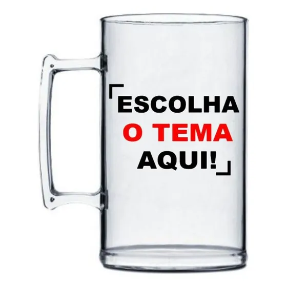 25 Canecas De Chopp Acrílico Personalizada Com Tema 500ml