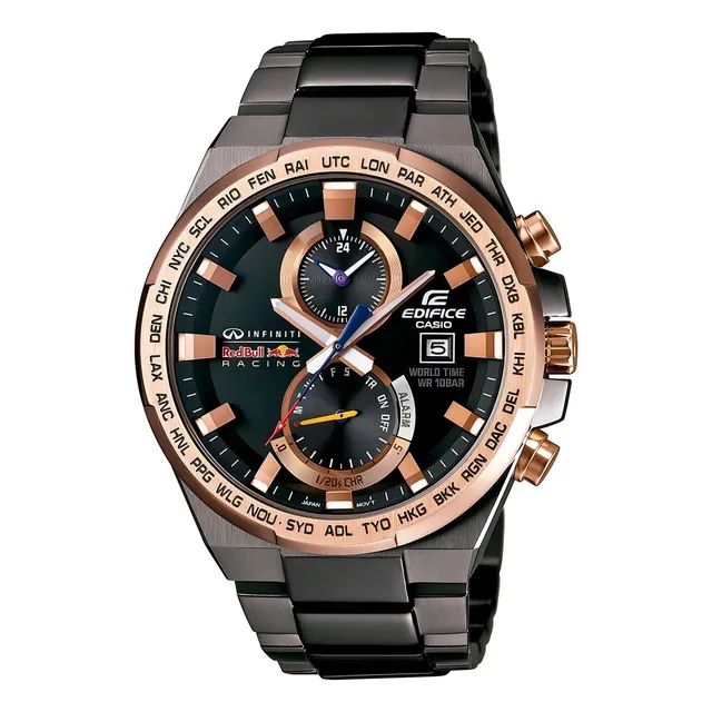 Reloj Edifice Efr-542rbm-1adr Infiniti Red Bull Racing E L Color de la correa Negro/Gris
