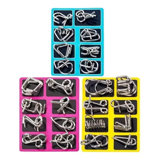 Rompecabezas Metal Juego Puzzle Set 24 Piezas Acertijos