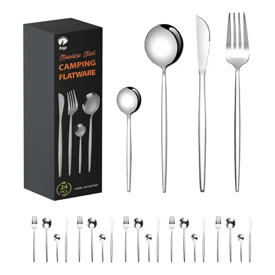 Juego De Cubiertos Elegantes 24 Piezas Acero Inoxidable