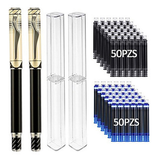 2 Plumas Estilográficas De Metal Con 100 Repuestos De Tinta 2 Plumas Estilográficas De Metal Con 100 Repuestos De Tinta