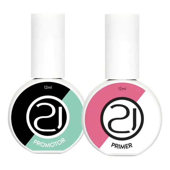 Nails 21 Kit Promotor 12ml e Primer Sem Ácido 12ml Preparador Unhas