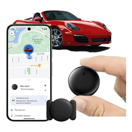 Localizador Smart Tag Mestre Magnético Certificado Android9+ Preto