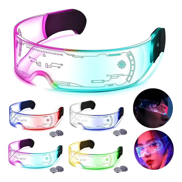 4pcs Lentes De Led Fiesta Gafas 4 Modos 7 Colores