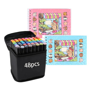 48 Marcadores E 2 Livros Para Colorir (100 Folhas) 48 Marcadores E 2 Livros Para Colorir (100 Folhas)