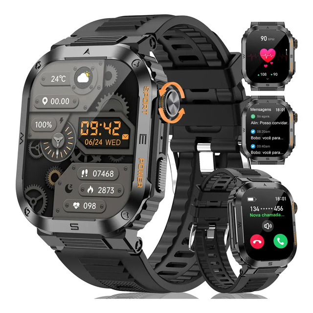 Smartwatch FoxBox BW0639 Sport Preto com Tela de 2.01" e Resistência IP68 Smartwatch FoxBox BW0639 Sport Preto com Tela de 2.01" e Resistência IP68