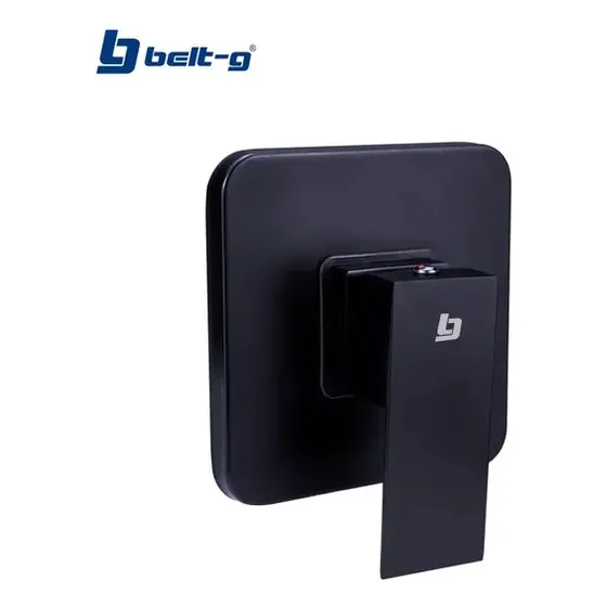 Llave Griferia Ducha Monomando Fria F/c Cuadrada Acero Negro