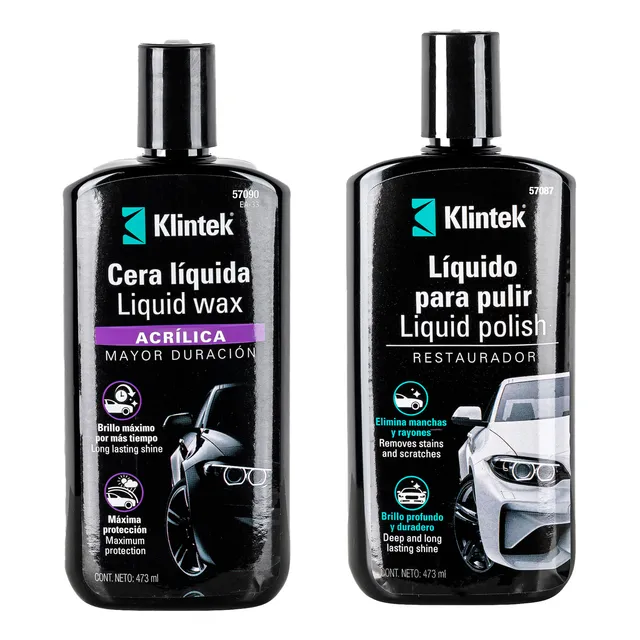 Kit Para Auto, Cera Liquida + Polish Líquido, Klintek
