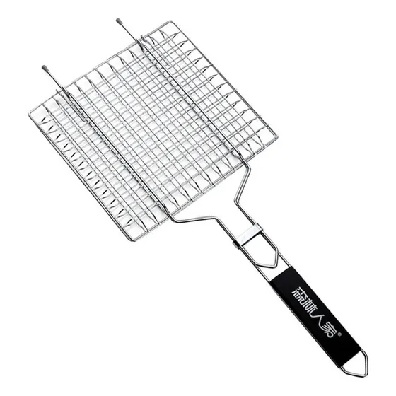 Rede Portátil Para Grelhar Cesta De Churrasco Em Aço Inoxidá