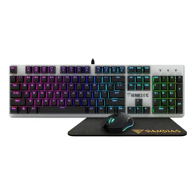 Kit Gamer 3 En 1 Gamdias Hermes E1c Teclado Mouse Mousepad Color Del Teclado Gris Color Del Mouse Negro