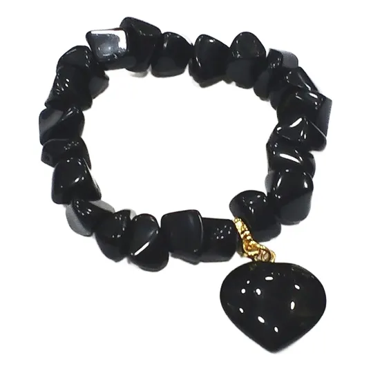 Pulseira De Ônix Pedra Brasileira Natural Boas Energias