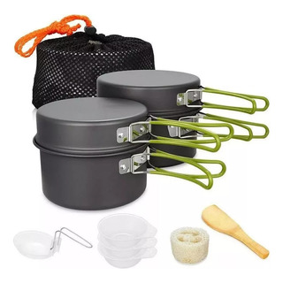 Conjunto Panelas Camping Outdoor Pesca Ds301 Compacto 10 Pçs Conjunto Panelas Camping Outdoor Pesca Ds301 Compacto 10 Pçs