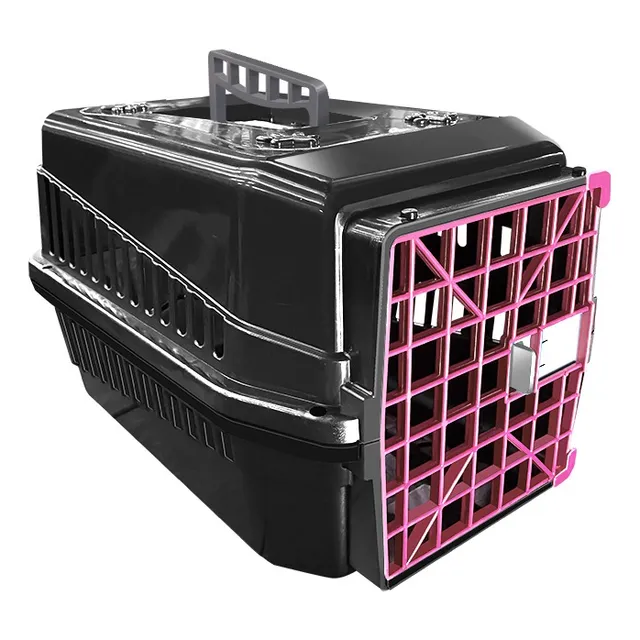 Caixa Transporte Cães Gatos Coelho Black N2 - Porta C/ Trava