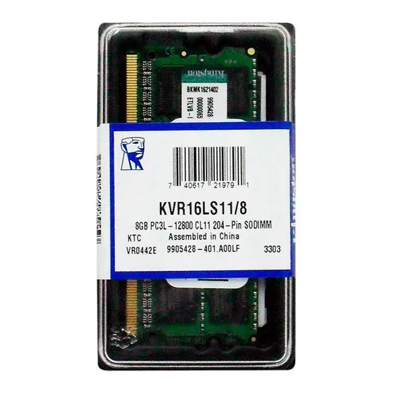 Kingston ValueRAM Ddr3 8 Gb 1,35 V 1600 MHz Memória Ram Verde