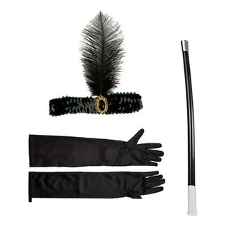 Kit Fantasia Melindrosa Tiara Piteira Par Luva Longa 3pçs Kit Fantasia Melindrosa Tiara Piteira Par Luva Longa 3pçs