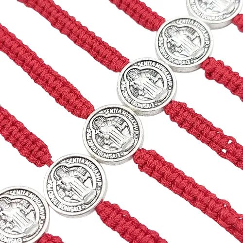 Pulsera Protectora San Benito Ajustable Hilo Regalo