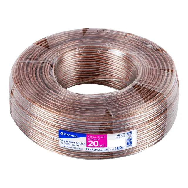 Cable Polarizado Trans. Para Bocina 20awg 100m Volteck 46271