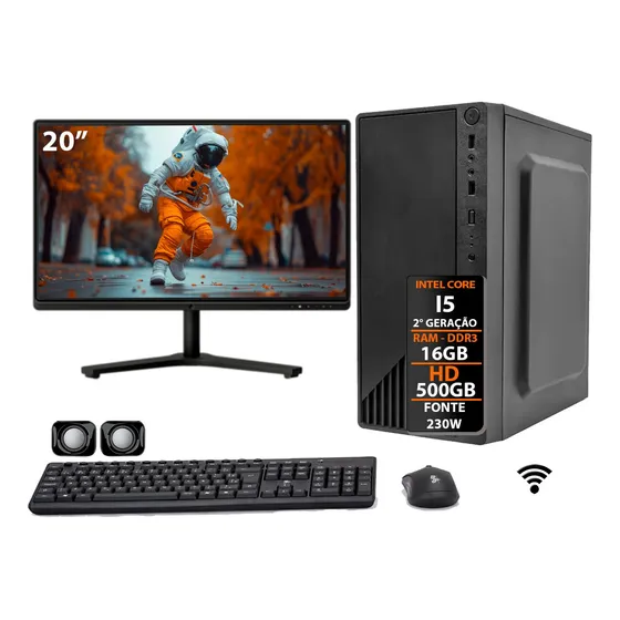 Computador Completo Intel Core I5 16gb Hd 500gb Monitor 20