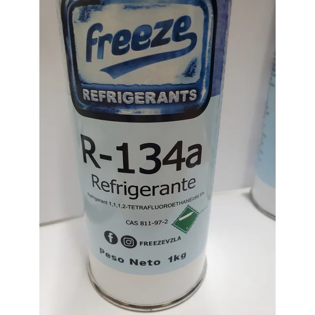 Gas Refrigerante R134a Peso Neto  1 Kilo Freeze