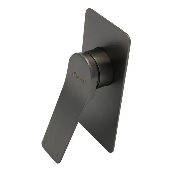 Monomando Regadera Ducha Rectangular Gris Mate Super Lujo
