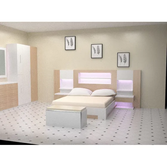 Juego De Cuarto Queen Madera Moderno