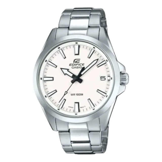 Reloj Casio Edifice Efv-100d-7avudf / Acuático Wr100m  Fecha Plateado Plateado Blanco