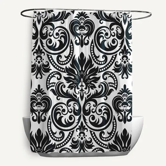 Color Hermoso Patron Floral Decorativo Moderno Cortina Ducha