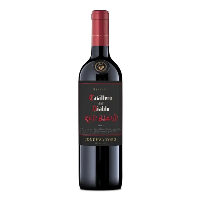 Vino tinto chileno de mezcla roja 750ml Casillero Del Diablo